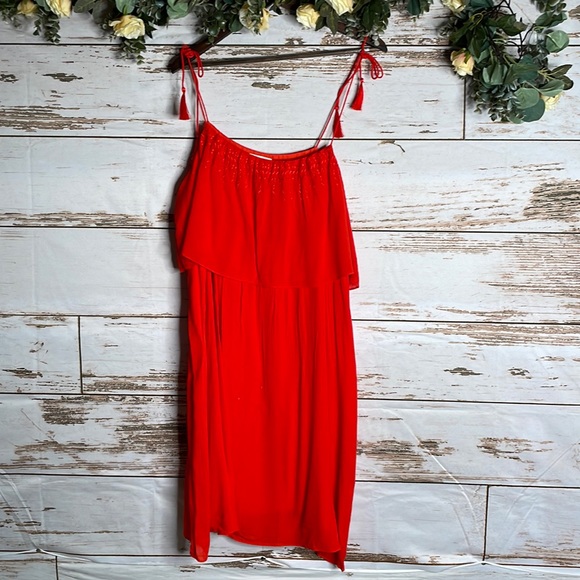 Women's Laundry Cherry Tomato Red Embroidered Shift Dress - Picture 2 of 3